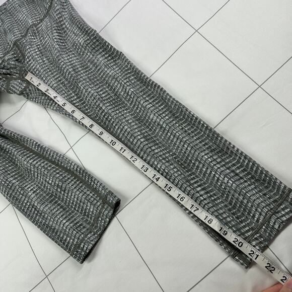 Lululemon Leggings Womens 4 Wunder Under Crop Luon Arrow Jacquard Olive Grey Gym - Picture 9 of 10
